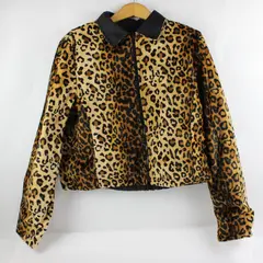 Rainforest Cafe Women's Large Reversible Leopard Print Cropped Jacket