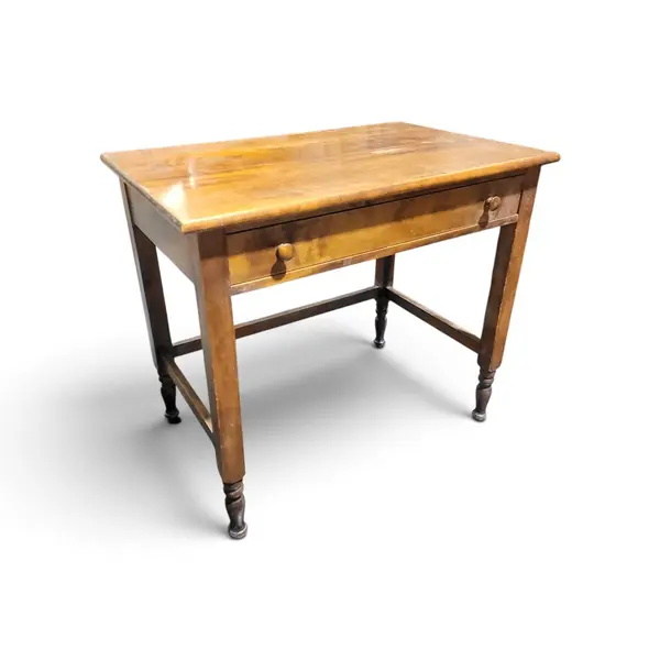 Vintage Wooden Writing Desk Table 1 Drawer Turned Legs Rustic - Local Pickup