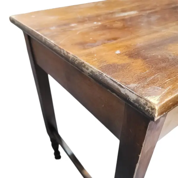 Vintage Wooden Writing Desk Table 1 Drawer Turned Legs Rustic - Local Pickup