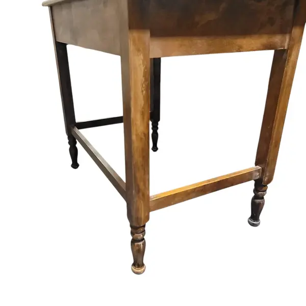 Vintage Wooden Writing Desk Table 1 Drawer Turned Legs Rustic - Local Pickup