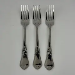 Lot of 3 Dalia Forks Clavel Pattern Stainless Steel 7 1/2" Made in Spain