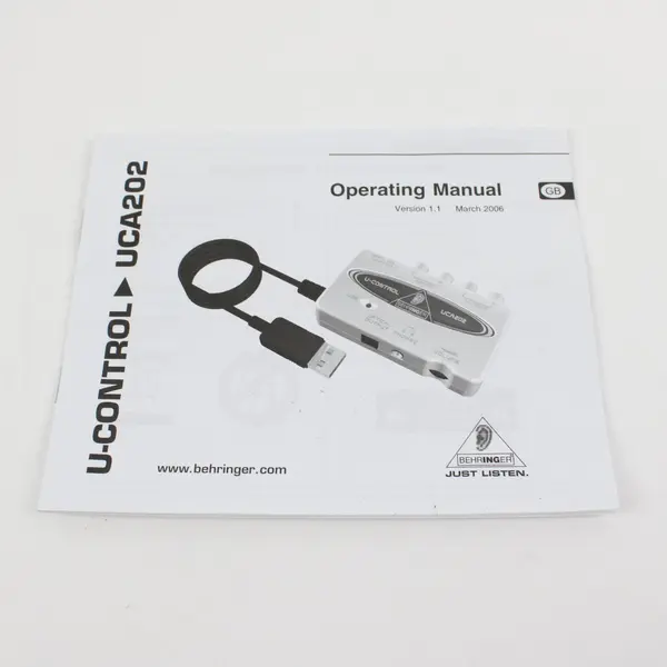 Behringer U-Control UCA202 Operating Manual