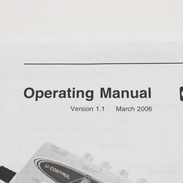 Behringer U-Control UCA202 Operating Manual