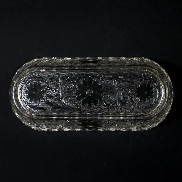 Vtg Tiara  Glass Clear Sandwich 10.5" Oblong Celery Pickle Dish 