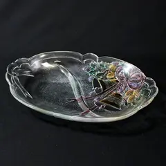 Vintage Mikasa Holiday Bells 2 Part Divided Oval Christmas Relish Dish