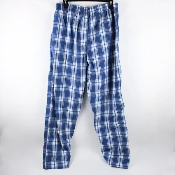 St. John's Bay Men's Large Blue White Plaid Pajama Pants
