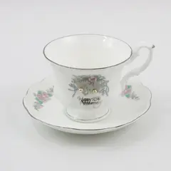 Vtg 1988 Roman Inc 25th Anniversary Footed Teacup & Saucer Set Japan