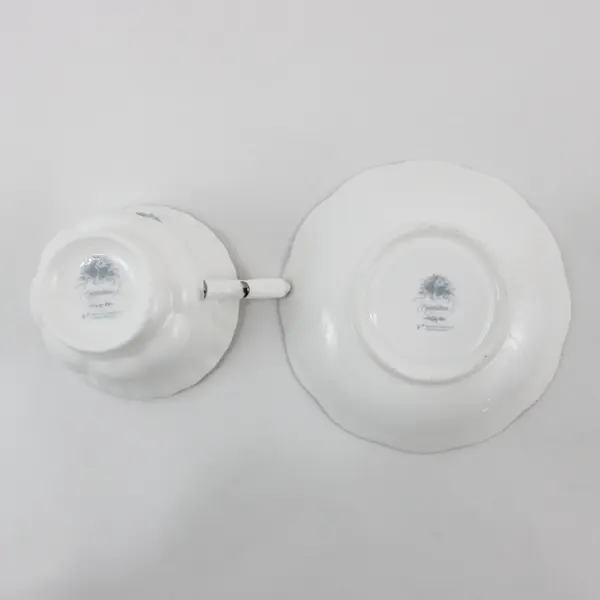 Vtg 1988 Roman Inc 25th Anniversary Footed Teacup & Saucer Set Japan