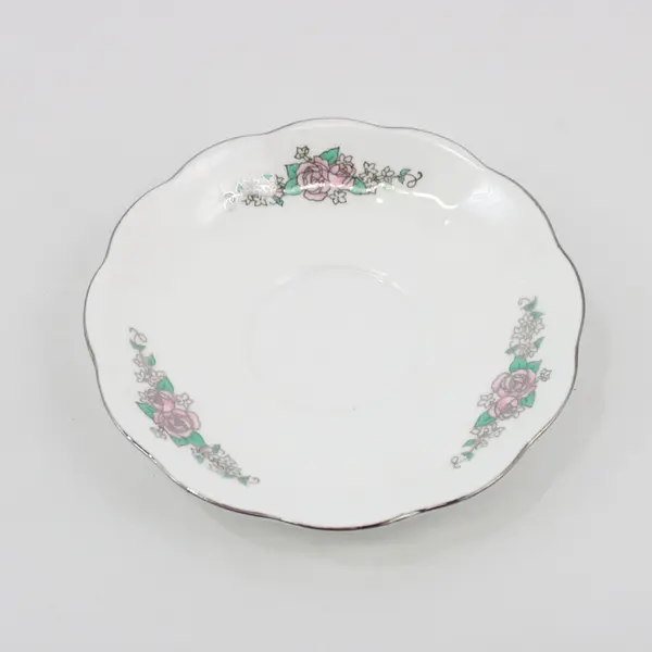 Vtg 1988 Roman Inc 25th Anniversary Footed Teacup & Saucer Set Japan