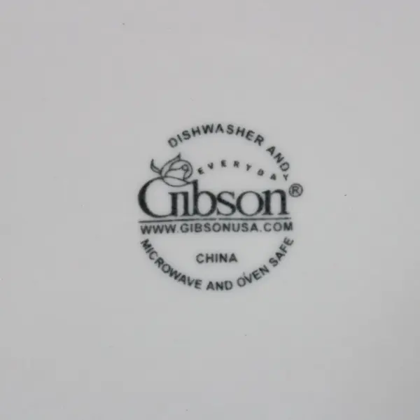 4 Everyday Gibson Salad Plates  White W/ Black Rim 7.5"