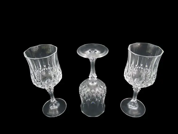 Set of 3 Cristal D'Arques-Durand Crystal Wine Glasses Longchamp Clear 6 Ounce