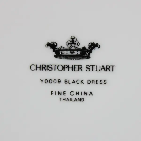 4 Christopher Stuart Black Dress Fine China Large Rimmed Soup Bowls