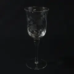 Vintage Colony Glass Sara-Consara  Etched Floral Crystal Wine Glass