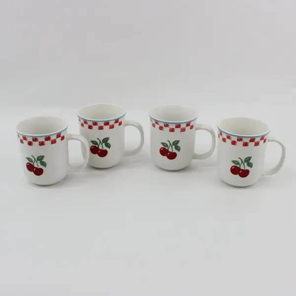 Set of 4 Mainstays Home Coffee Mugs Cherry Orchard