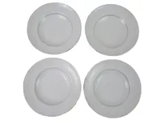 Gibson Housewares Black Tie Platinum Rim Soup Bowls Set 4 8.5in