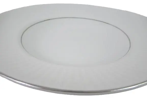 Gibson Housewares Black Tie Platinum Rim Soup Bowls Set 4 8.5in