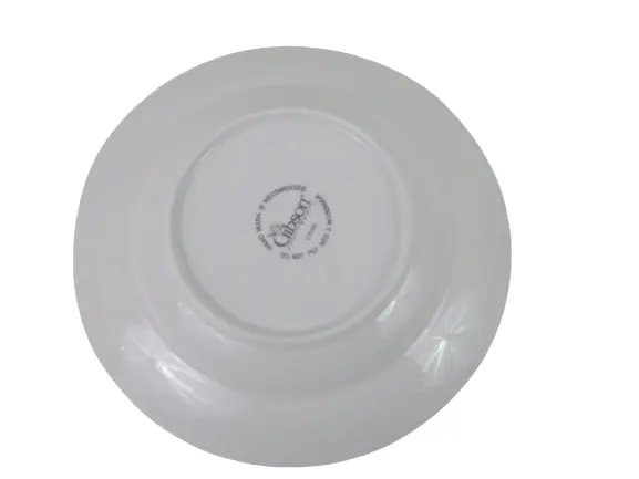 Gibson Housewares Black Tie Platinum Rim Soup Bowls Set 4 8.5in