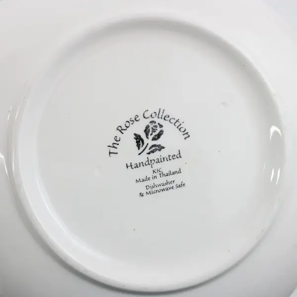 Set of 3 KIC The Rose Collection Hand Painted Floral Salad Plates 7.5"