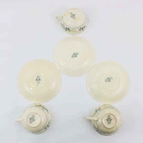 Crown Ducal Vale 5821 Set of 3 Cups Matching Saucers Floral 6pc