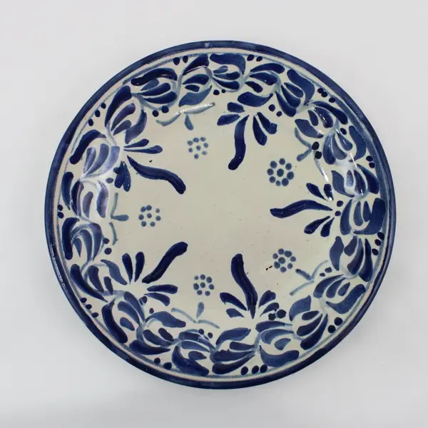 Puebla Pottery Plate Mexico Traditional Decorative Plate 9.25 Inch