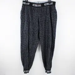 Victoria Sport Women's 3XW Black Gray Leopard Print Jogger Pants