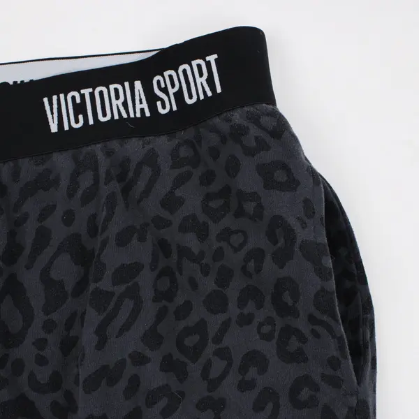 Victoria Sport Women's 3XW Black Gray Leopard Print Jogger Pants