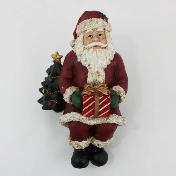 Santa Claus Holding Present Shelf Sitter Figurine Christmas Holiday Decor