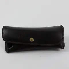Black Textured Eyeglass Sunglasses Case Gold-Tone Snap