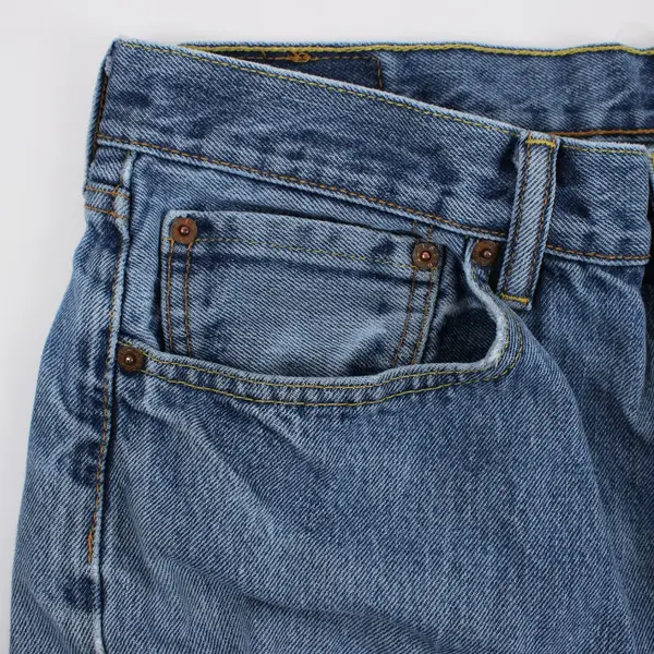 Levi's 505 Men's Distressed Medium Wash Straight Leg Jeans 36x30