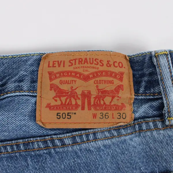 Levi's 505 Men's Distressed Medium Wash Straight Leg Jeans 36x30