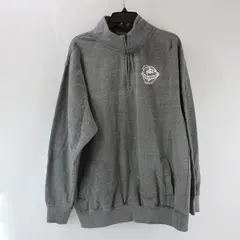 MV Sport Men's Gray Quarter Zip Sweater World of Speed Logo Kangaroo Pockets M
