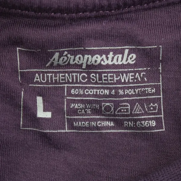 Aeropostale Women's Purple Waffle Knit Long Sleeve Sleep Top Size L