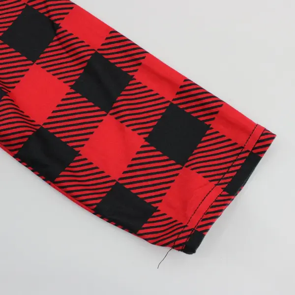 Gold Medal International Red Black Plaid Leggings Women's Large