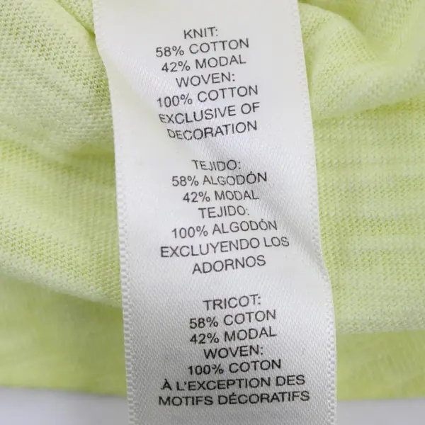 Chico's Women's Neon Yellow 3/4 Sleeve Knit Lace Detail Shirt Estimated Size M