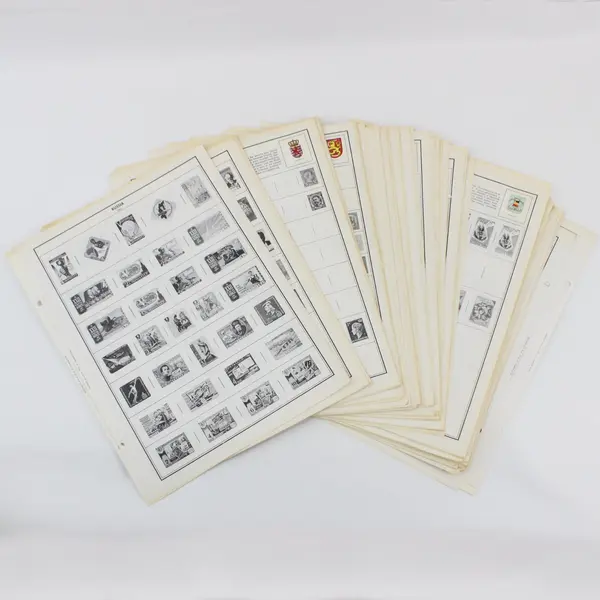 Lot of 75 Vintage H.E. Harris Worldwide Stamp Album Printed Pages