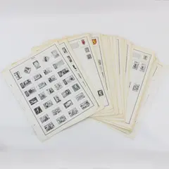 Lot of 75 Vintage H.E. Harris Worldwide Stamp Album Printed Pages