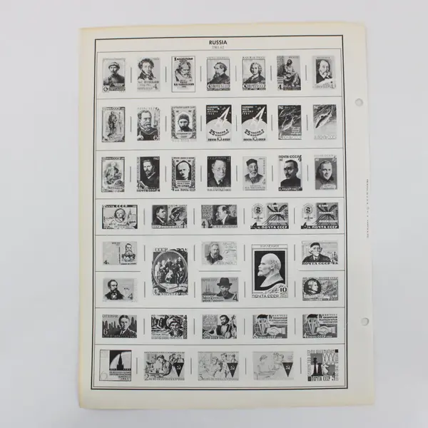Lot of 75 Vintage H.E. Harris Worldwide Stamp Album Printed Pages