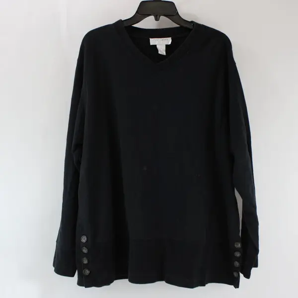 Sport Savvy Women's V-Neck Sweater Black Size 2X Pre-Owned