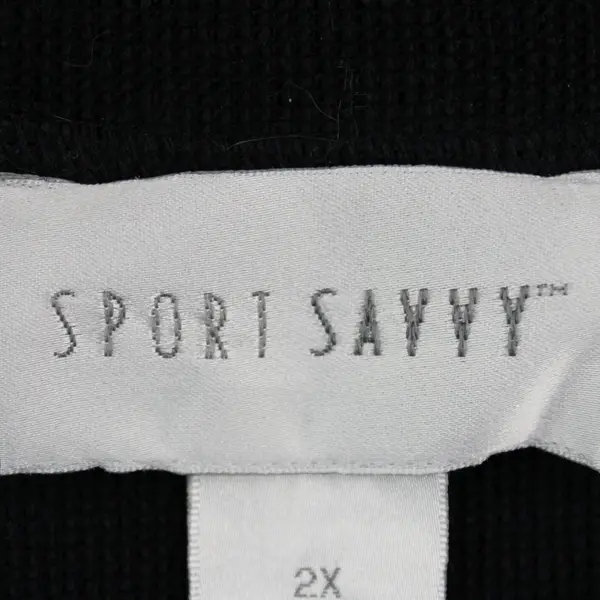 Sport Savvy Women's V-Neck Sweater Black Size 2X Pre-Owned