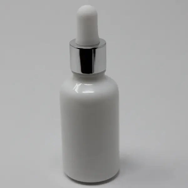 Lot of 24 White Glass Refillable Dropper Bottles for Craft Lab Cosmetic Use