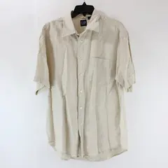Gap Men's Linen Short Sleeve Button-Down Shirt Tan Size M