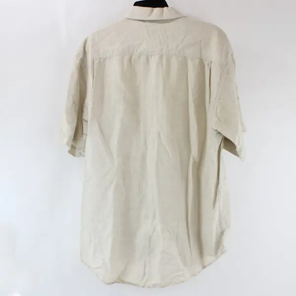 Gap Men's Linen Short Sleeve Button-Down Shirt Tan Size M