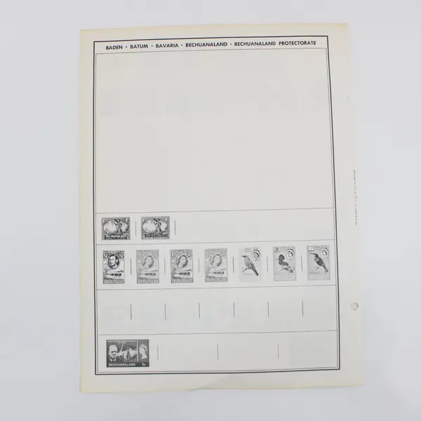 Lot of 75 Vintage H.E. Harris Worldwide Stamp Album Pages B&W