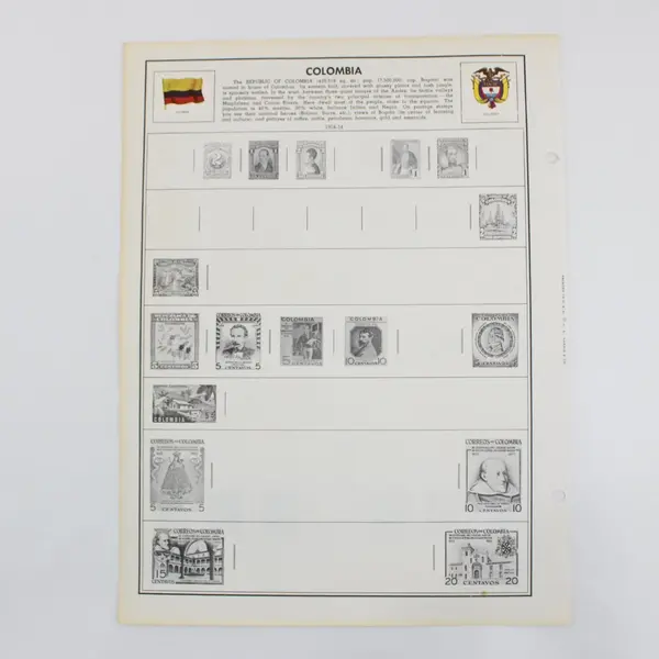 Lot of 75 Vintage H.E. Harris Worldwide Stamp Album Pages Used