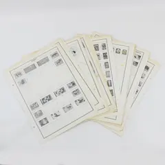 Lot of 82 H.E. Harris Worldwide Stamp Album Pages B&W 9.4x12.4