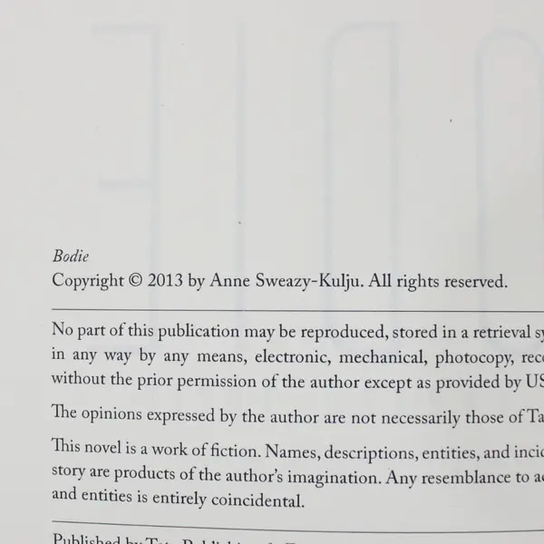 Bodie Paperback Book 2013, Anne Sweazy-Kulju 