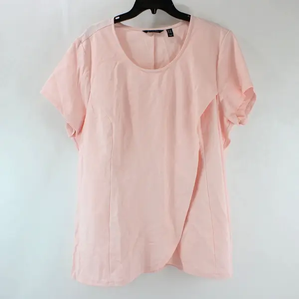 H by Halston Women's Pink Flowy Short Sleeve Top Size 2X