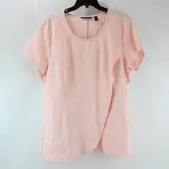 H by Halston Women's Pink Flowy Short Sleeve Top Size 2X