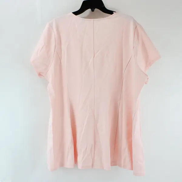 H by Halston Women's Pink Flowy Short Sleeve Top Size 2X