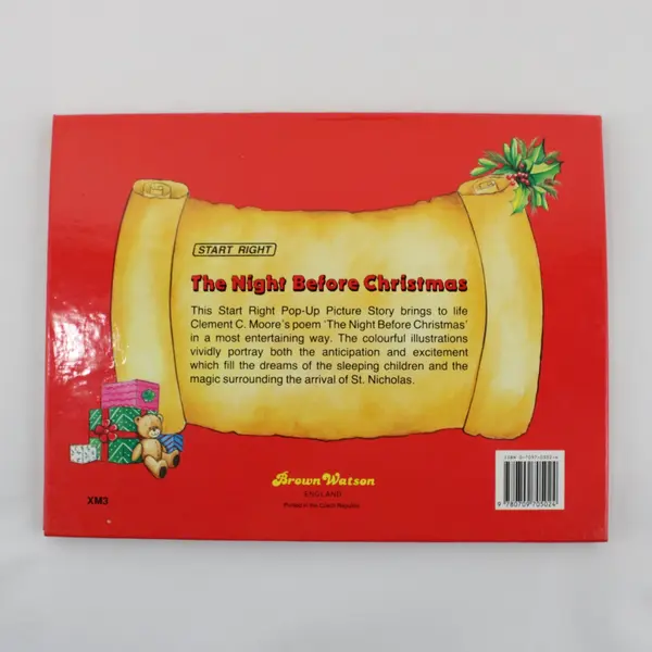 Brown Watson The Night Before Christmas Pop-Up Picture Story 1991 Clement Moore